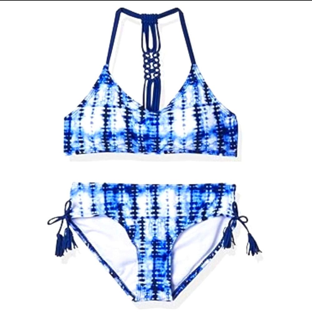 KANU SURF Girl Bikini Set Sz: 10 NWT Willow Navy Blue Tie-Dye 2 Piece